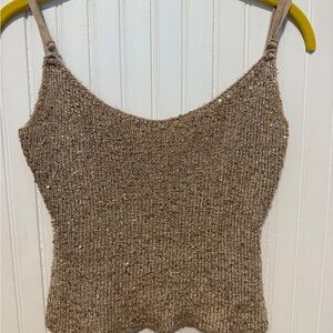 Elegant Tan Knit Women's Top